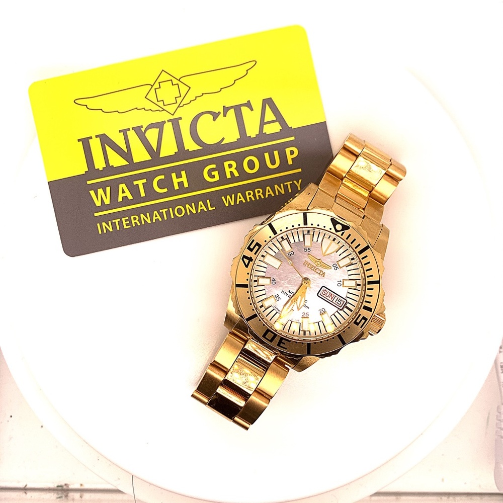 Gold-Tone Invicta Automatic 200M Divers Watch